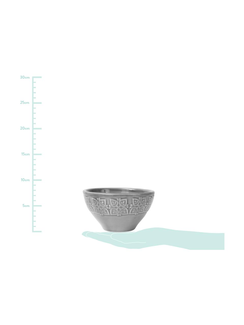 Steingut-Schälchen Tartine in Grau, 4 Stück, Steingut, Grau, Ø 14 x H 10 cm