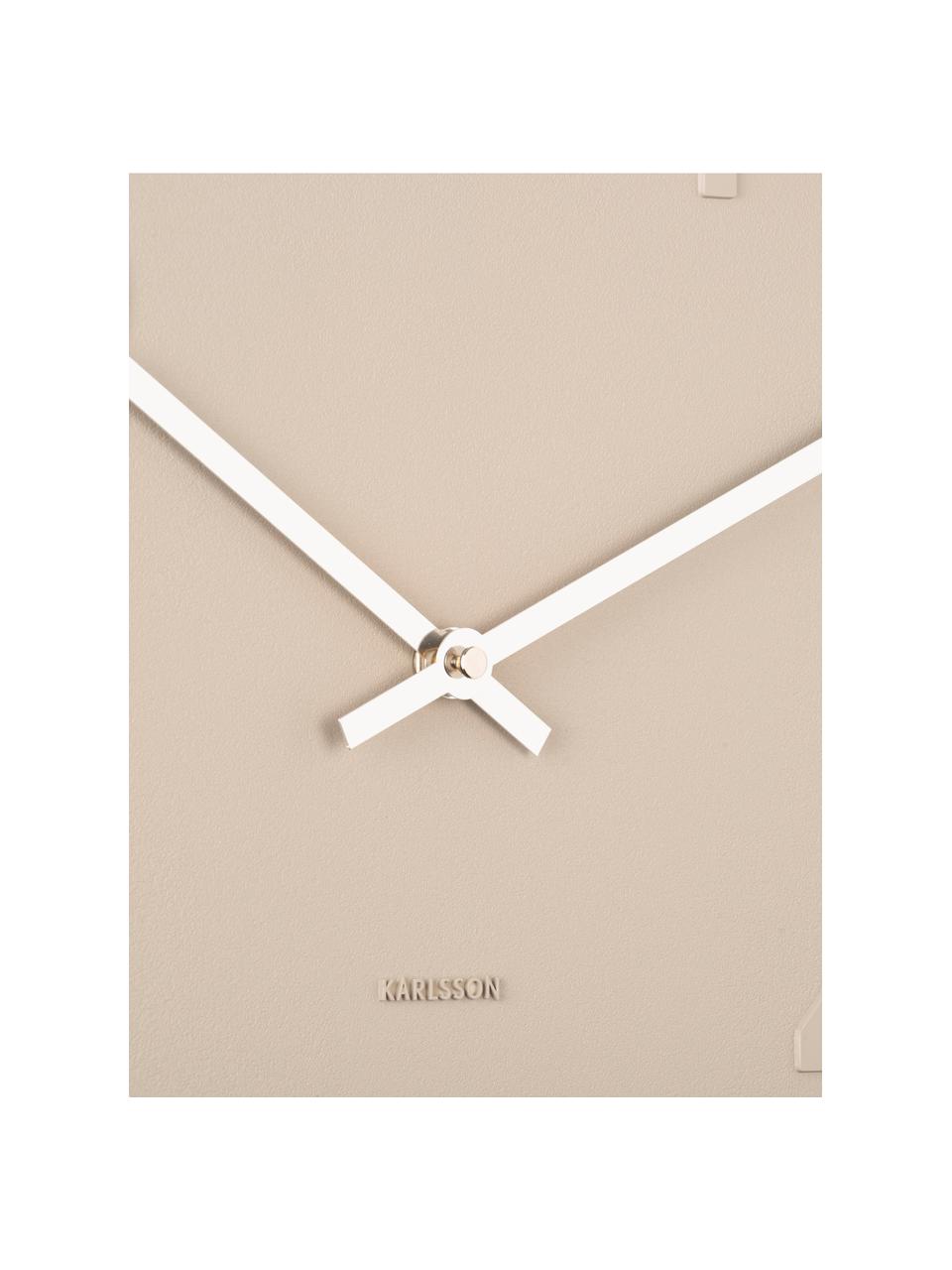 Reloj de pared Mr. Brown, Metal recubierto, Beige claro, Ø 38 x F 6 cm