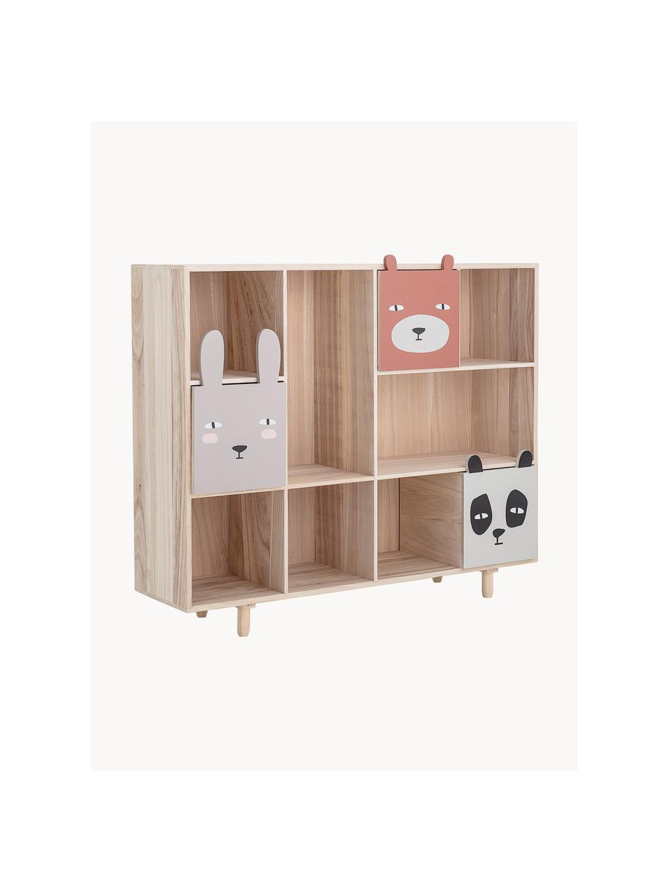 Kinderwandkast Calle, Paulowniahout, MDF, Paulowniahout, meerkleurig, B 107 x H 90 cm