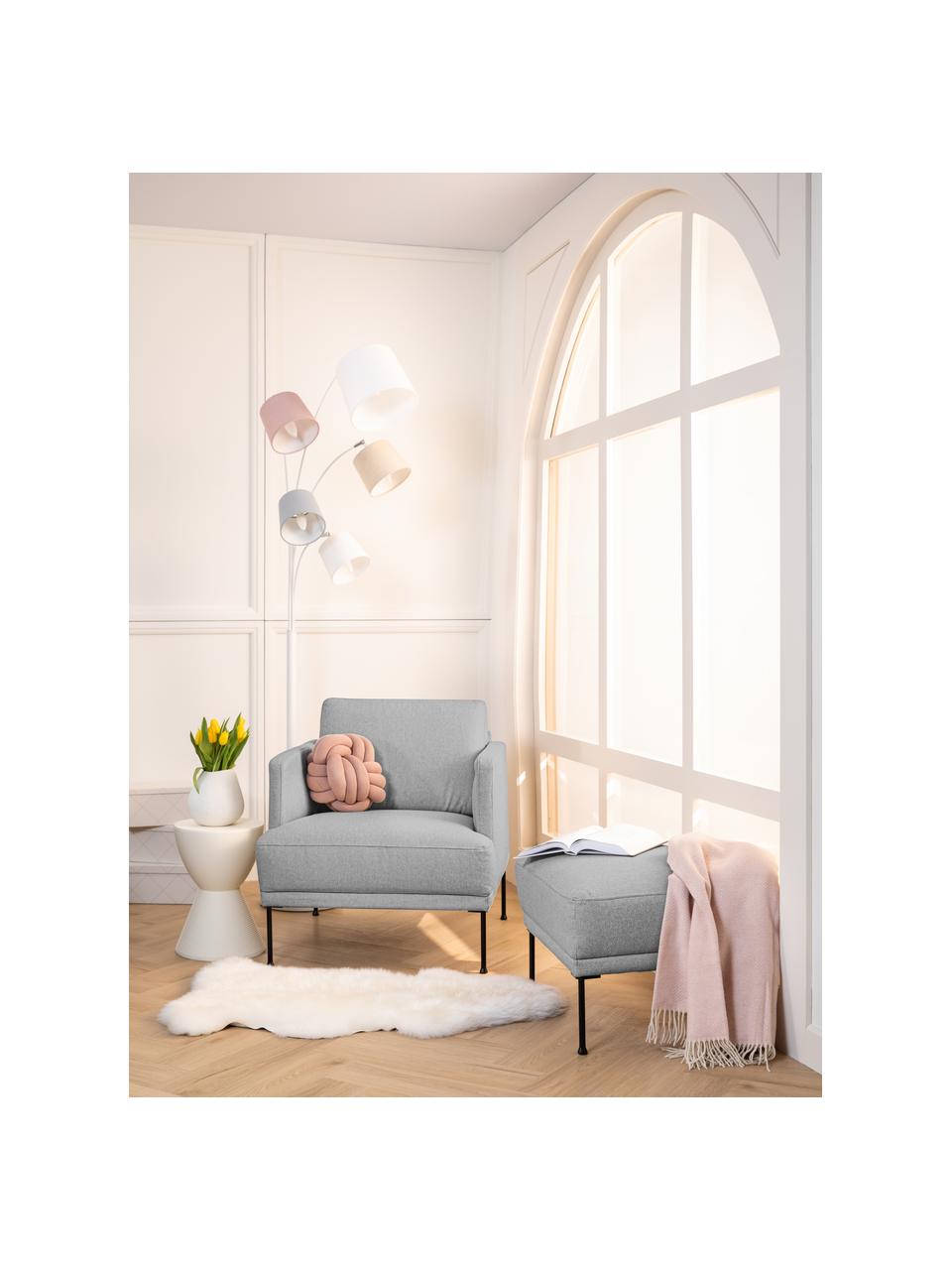 Křeslo s kovovými nohami Fluente, Světle šedá, Š 74 cm, H 85 cm