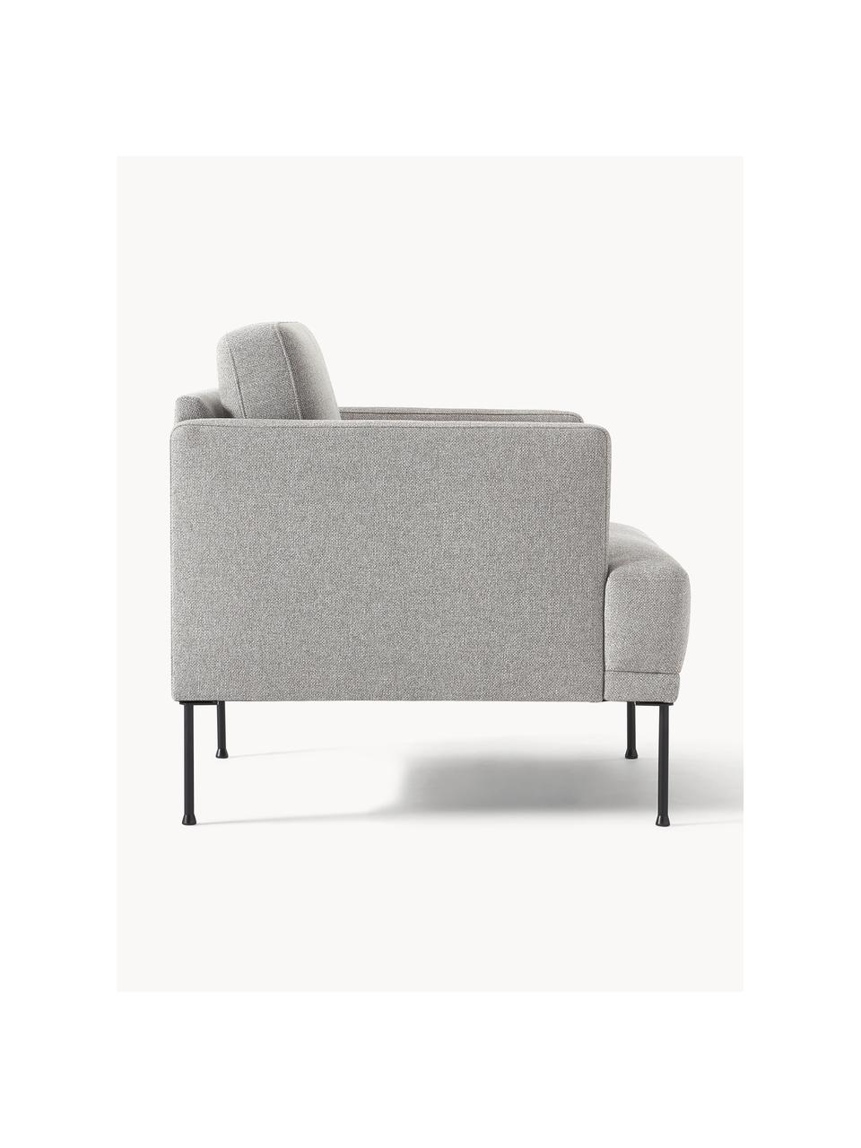 Fauteuil Fluente, Tissu gris clair, larg. 74 x prof. 85 cm