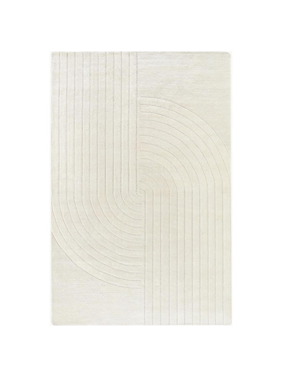 Ručně všívaný vlněný koberec Mason, Krémově bílá, Š 160 cm, D 230 cm (velikost M)
