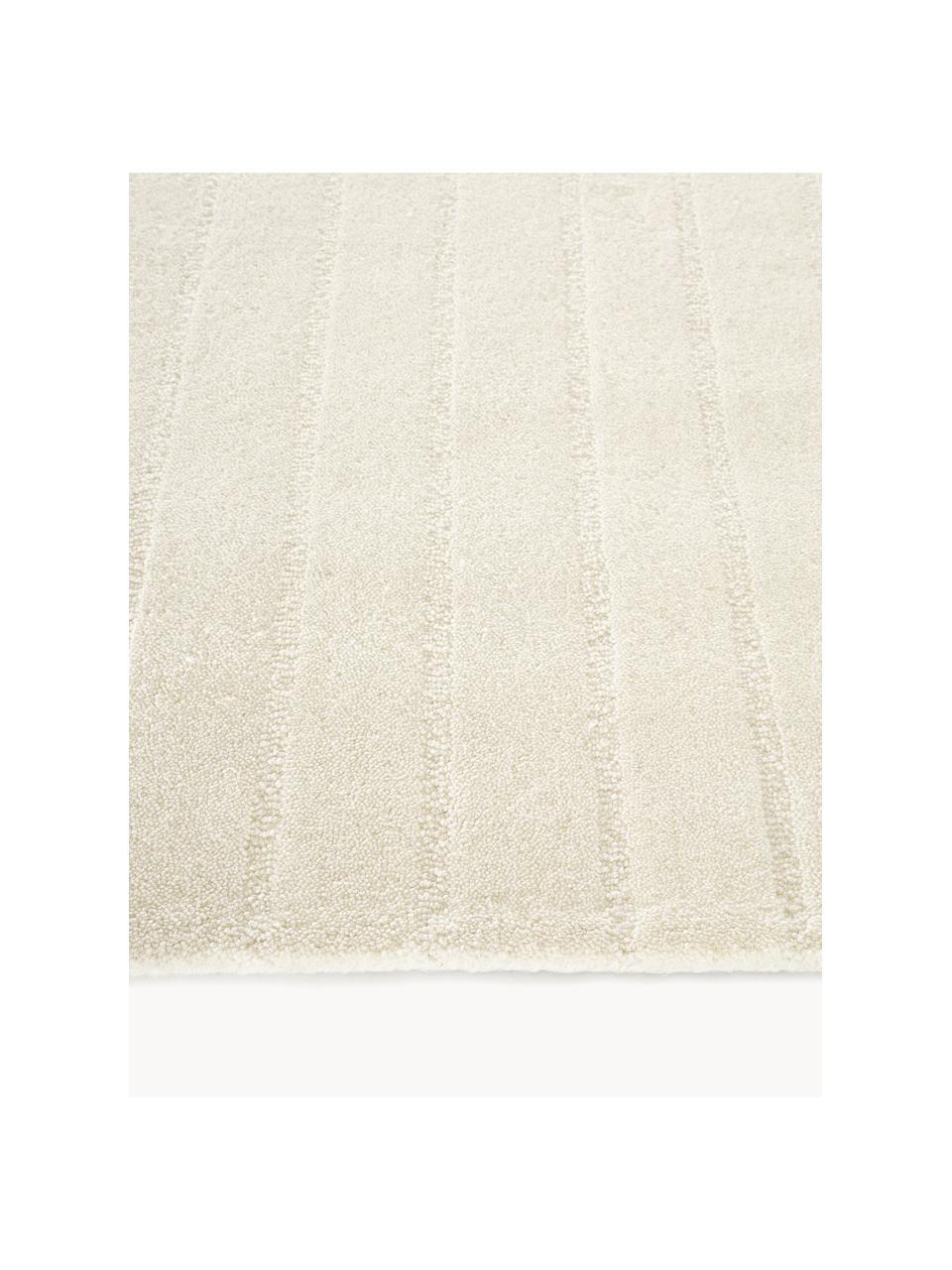 Tappeto in lana fatto a mano Mason, Retro: 100% cotone Nel caso dei , Bianco crema, Larg. 160 x Lung. 230 cm (taglia M)