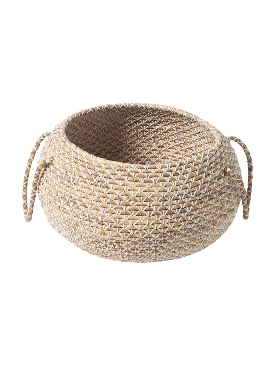 Aufbewahrungskörbe Ilyas aus Seegras, 2er-Set, Seegras, Kunststoff, Beige, Weiß, Set mit verschiedenen Größen