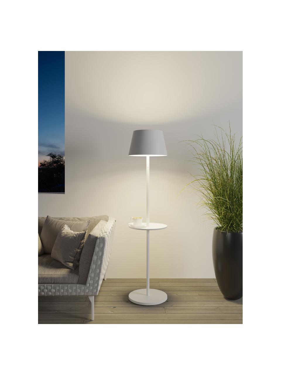 Lampada da esterno portatile a LED con luce regolabile Garcon, Lampada: alluminio rivestito, Bianco, Alt. 150 cm