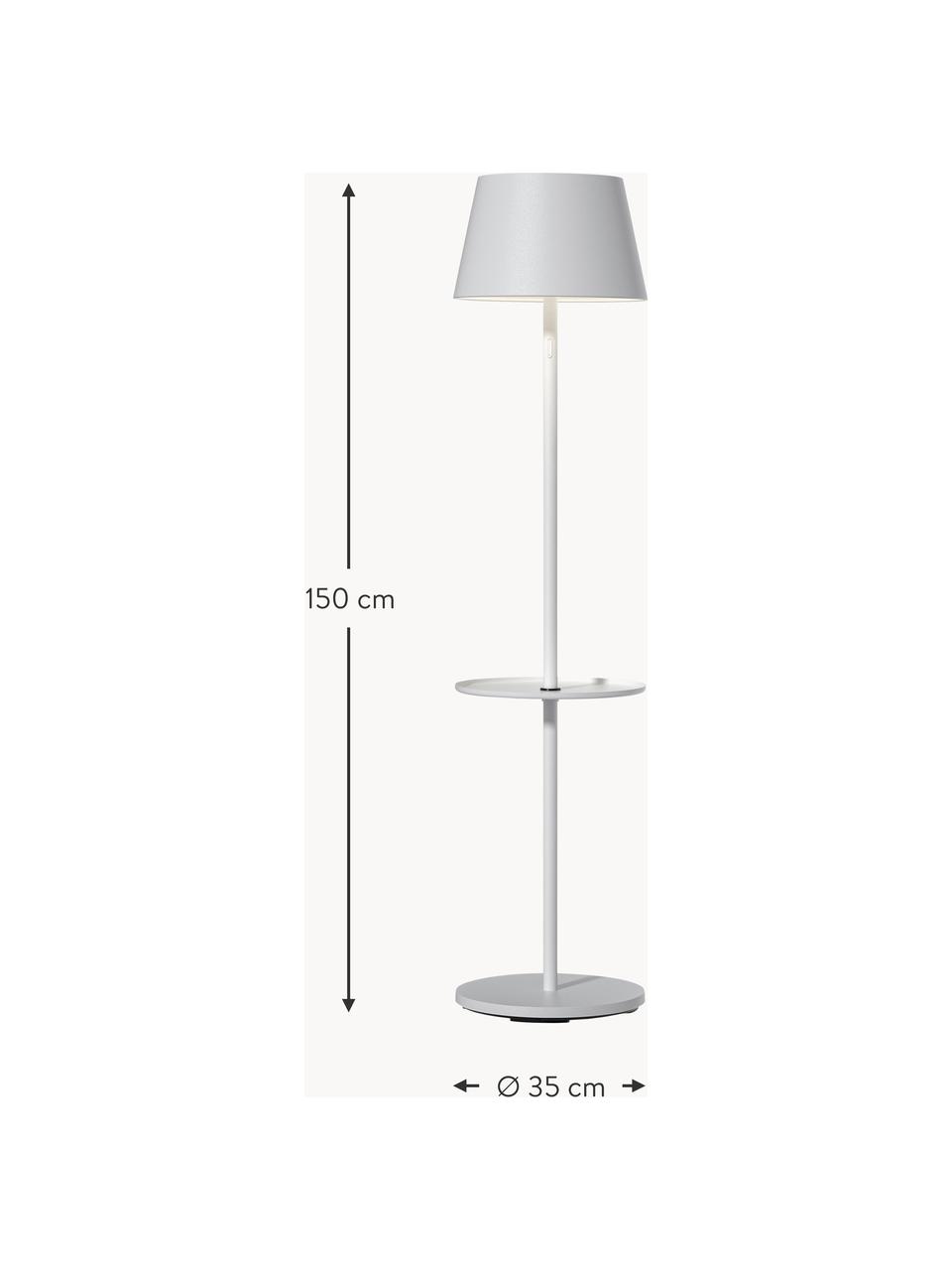 Mobiele LED outdoor vloerlamp Garcon, dimbaar, Lamp: gecoat aluminium, Wit, H 150 cm