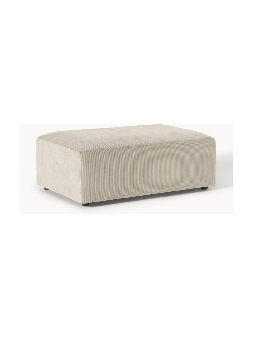 XL-Hocker Melva aus Cord, B 116 x T 72 cm, Bezug: Cord (92 % Polyester, 8 %, Gestell: Massives Kiefern- und Fic, Füße: Kunststoff Dieses Produkt, Cord Hellbeige, B 116 x T 72 cm