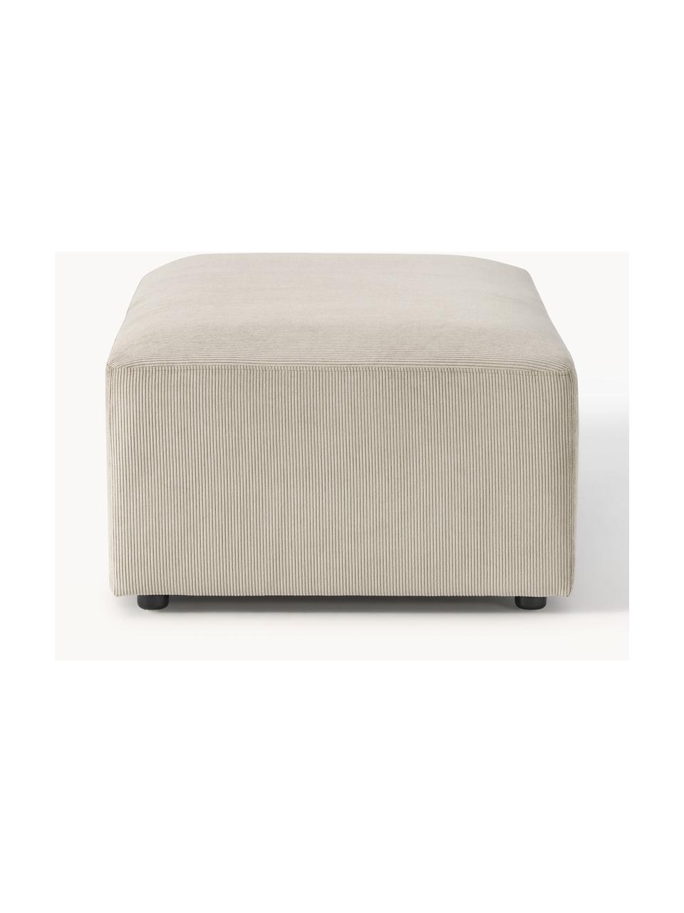 XL-Hocker Melva aus Cord, B 116 x T 72 cm, Bezug: Cord (92 % Polyester, 8 %, Gestell: Massives Kiefern- und Fic, Füße: Kunststoff Dieses Produkt, Cord Hellbeige, B 116 x T 72 cm