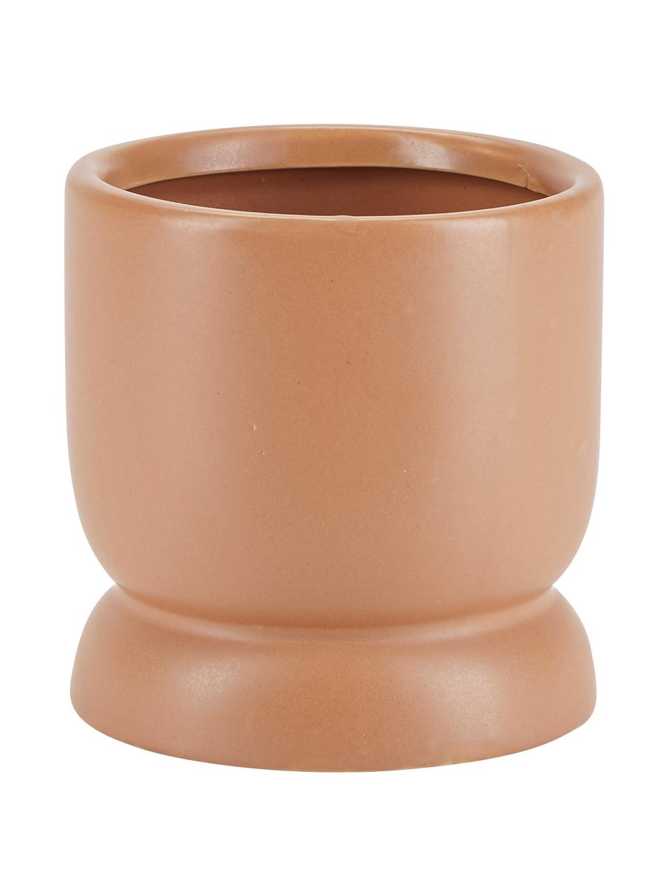 Kleine plantenpot Bobble van keramiek in terracotta, Keramiek, Terracottakleurig, Ø 11  x H 11 cm