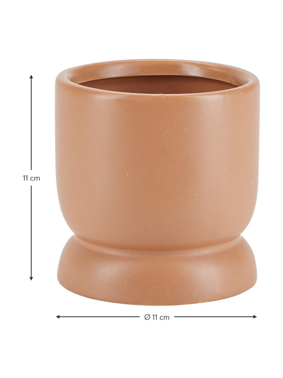 Kleine plantenpot Bobble van keramiek in terracotta, Keramiek, Terracottakleurig, Ø 11  x H 11 cm