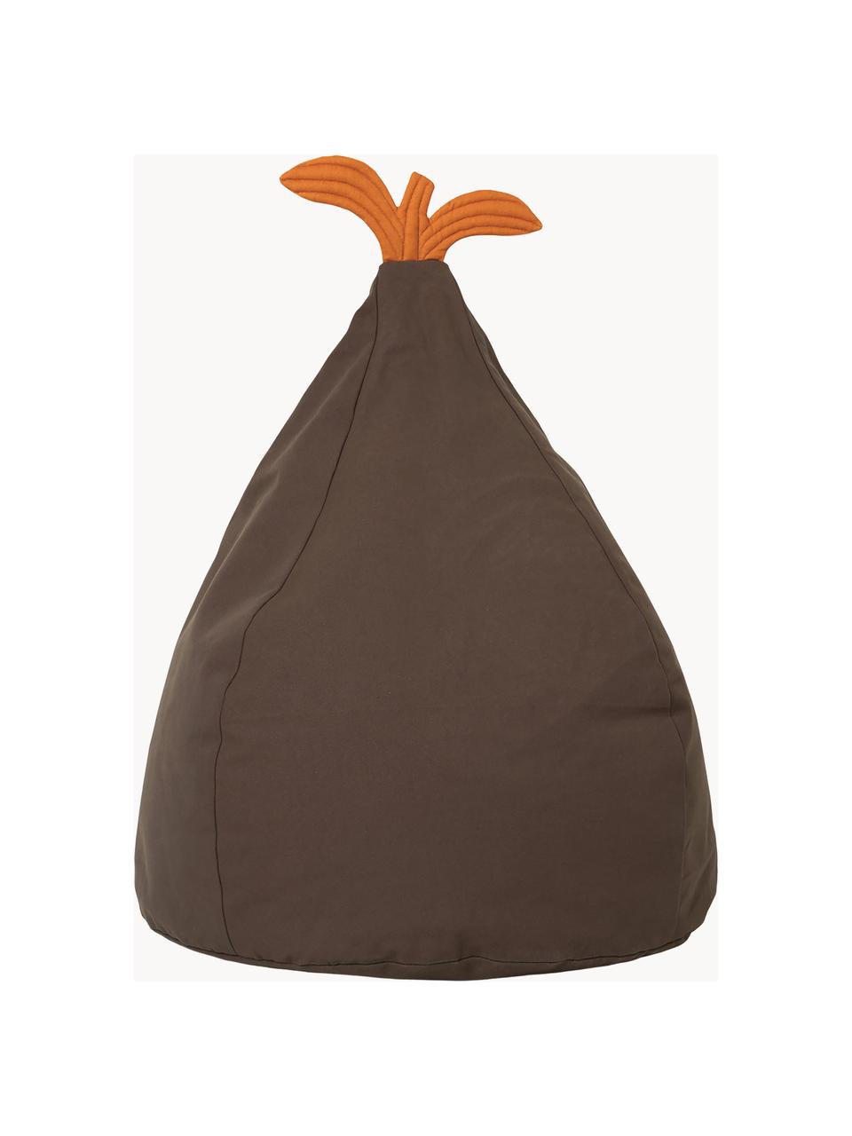 Sedací vak z organické bavlny Pear Bean, Taupe, oranžová, Š 55 cm, V 85 cm