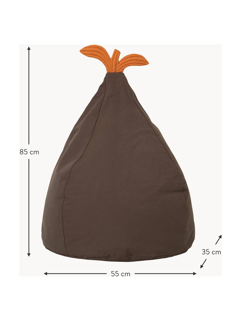 Sedací vak z organické bavlny Pear Bean, Taupe, oranžová, Š 55 cm, V 85 cm