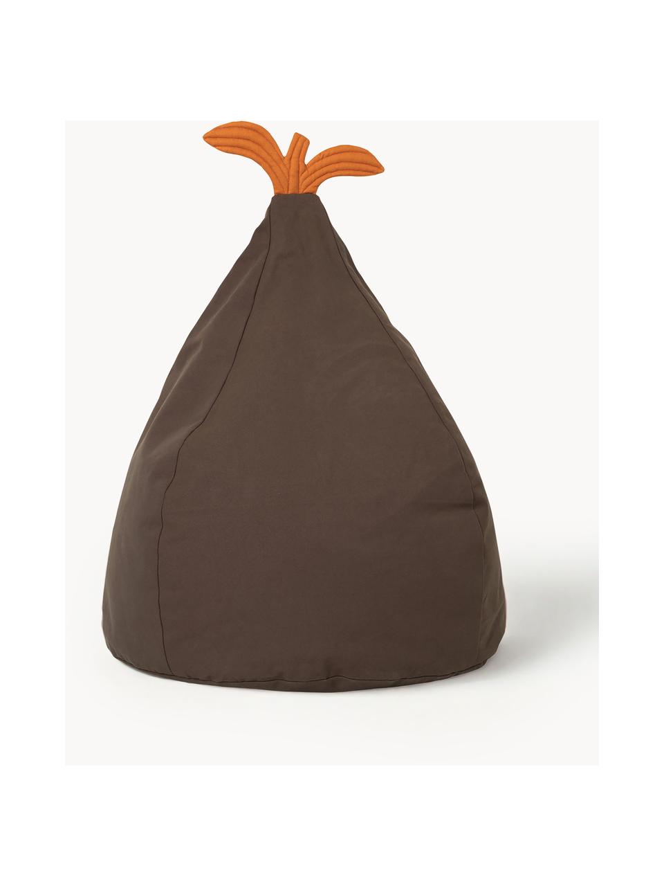 Sitzsack Pear Bean aus Bio-Baumwolle, Bezug: 100 % Bio-Baumwolle, GOTS, Taupe, Orange, B 55 x H 85 cm