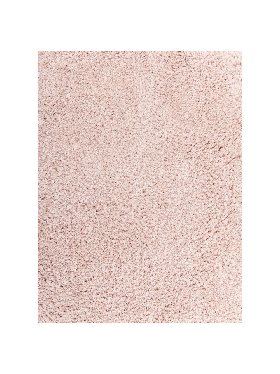 Okrúhly huňatý koberec s vysokým vlasom Leighton, Bledoružová, Ø 200 cm (veľkosť L)