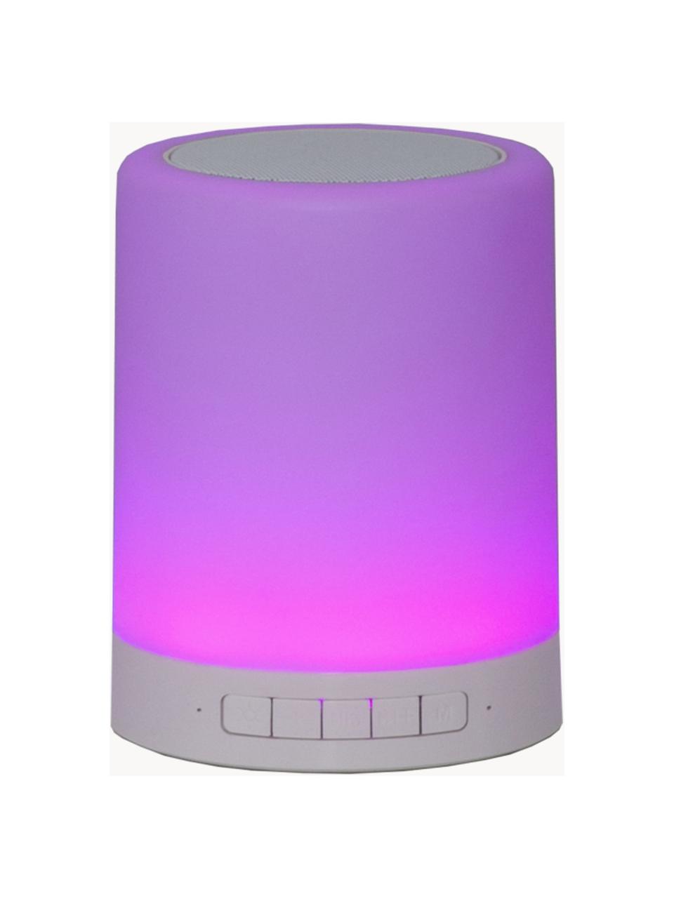 Lampe d'extérieur mobile avec enceinte et mode de changement de couleurs Loli, Blanc, Ø 9 x haut. 13 cm