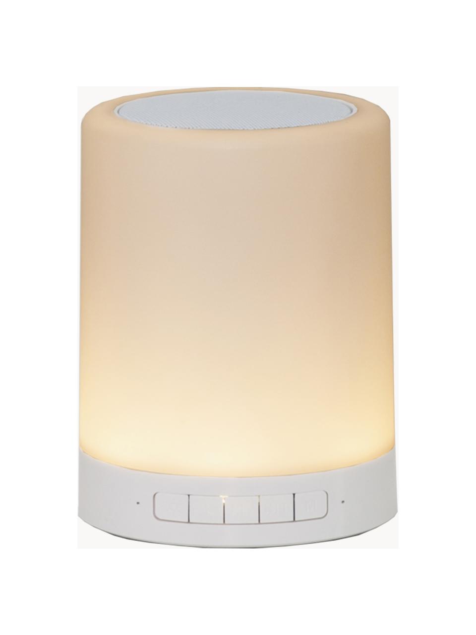 Lampe d'extérieur mobile avec enceinte et mode de changement de couleurs Loli, Blanc, Ø 9 x haut. 13 cm