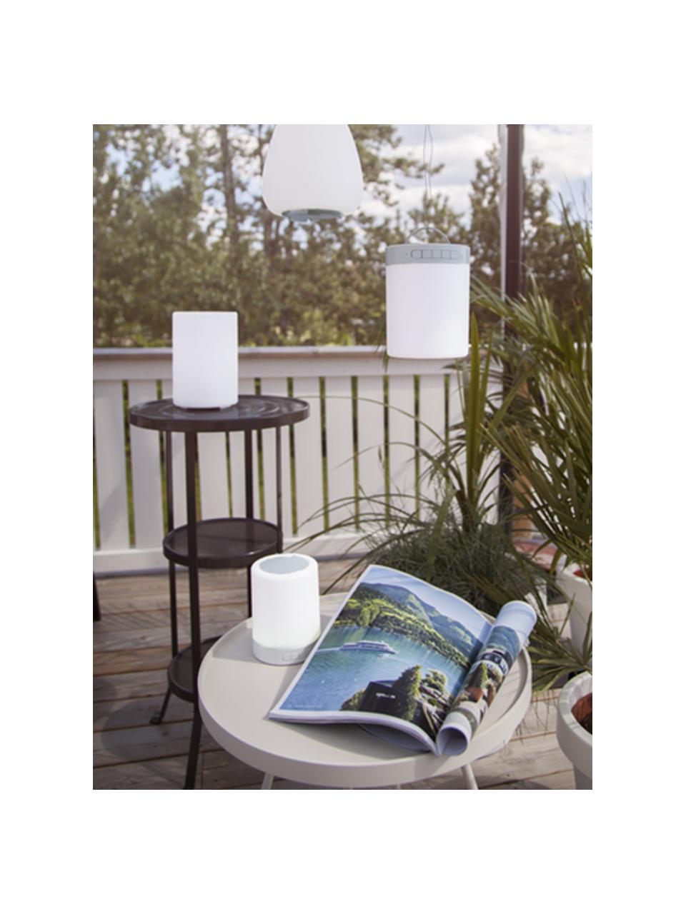 Mobiele dimbare outdoor lamp Loli met luidspreker en kleurverandering, om op te hangen of te zetten, Lampenkap: kunststof, Wit, Ø 9 x H 13 cm