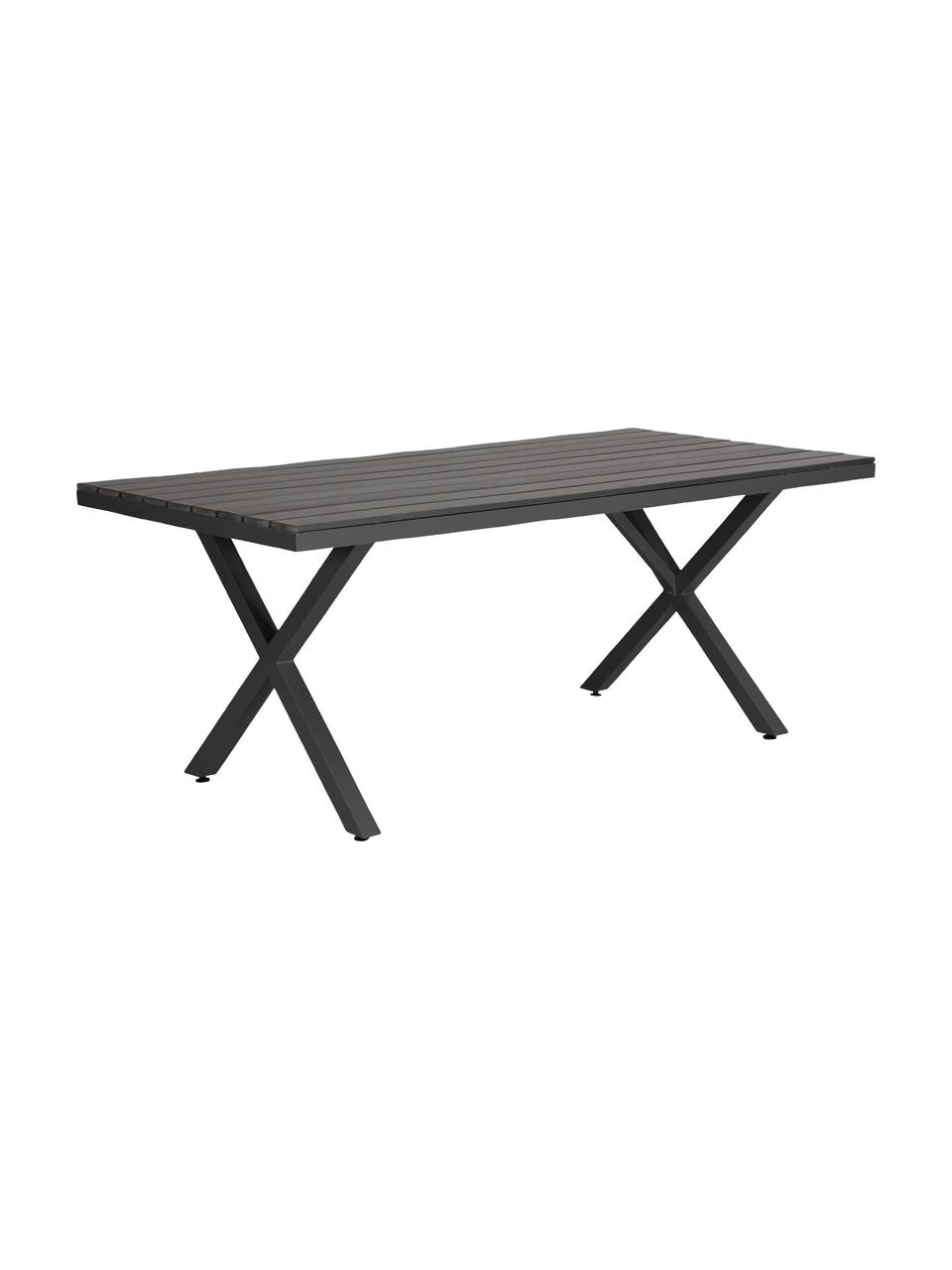 Garten-Esstisch Leone, Tischplatte: Holz, Gestell: Metall, beschichtet, Schwarz, B 200 x T 100 cm
