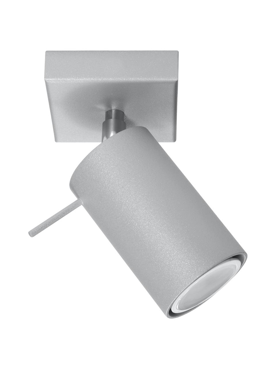 Verstellbarer Wand- und Deckenstrahler Etna in Grau, Lampenschirm: Stahl, lackiert, Grau, B 8 x T 15 cm