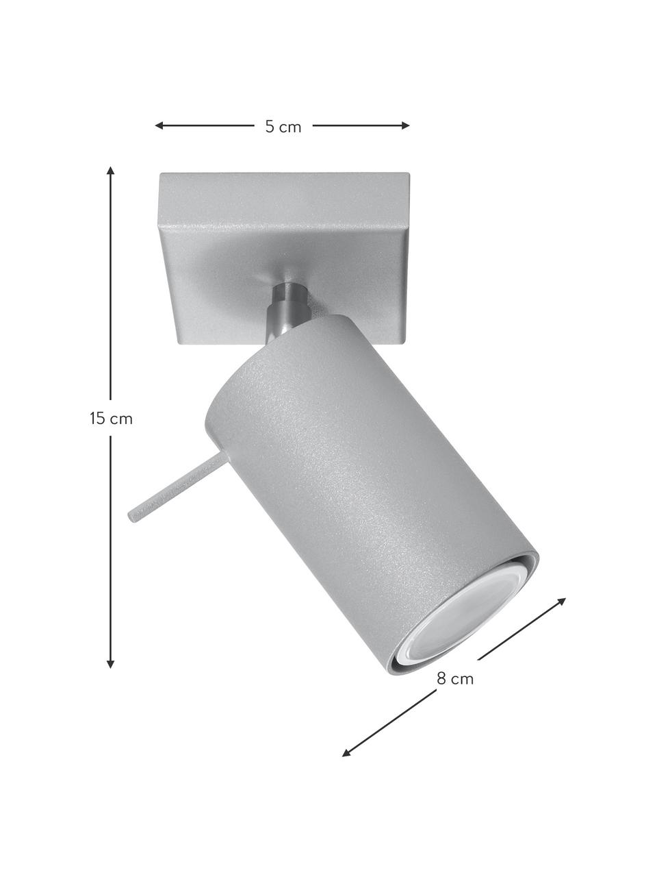 Spot orientable mur et plafond Etna, Gris, larg. 8 x prof. 15 cm