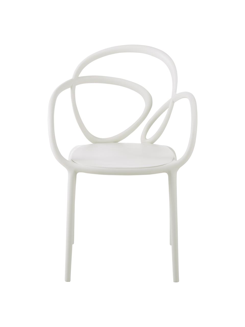 Židle s područkami Loop, 2 ks, Bílá
