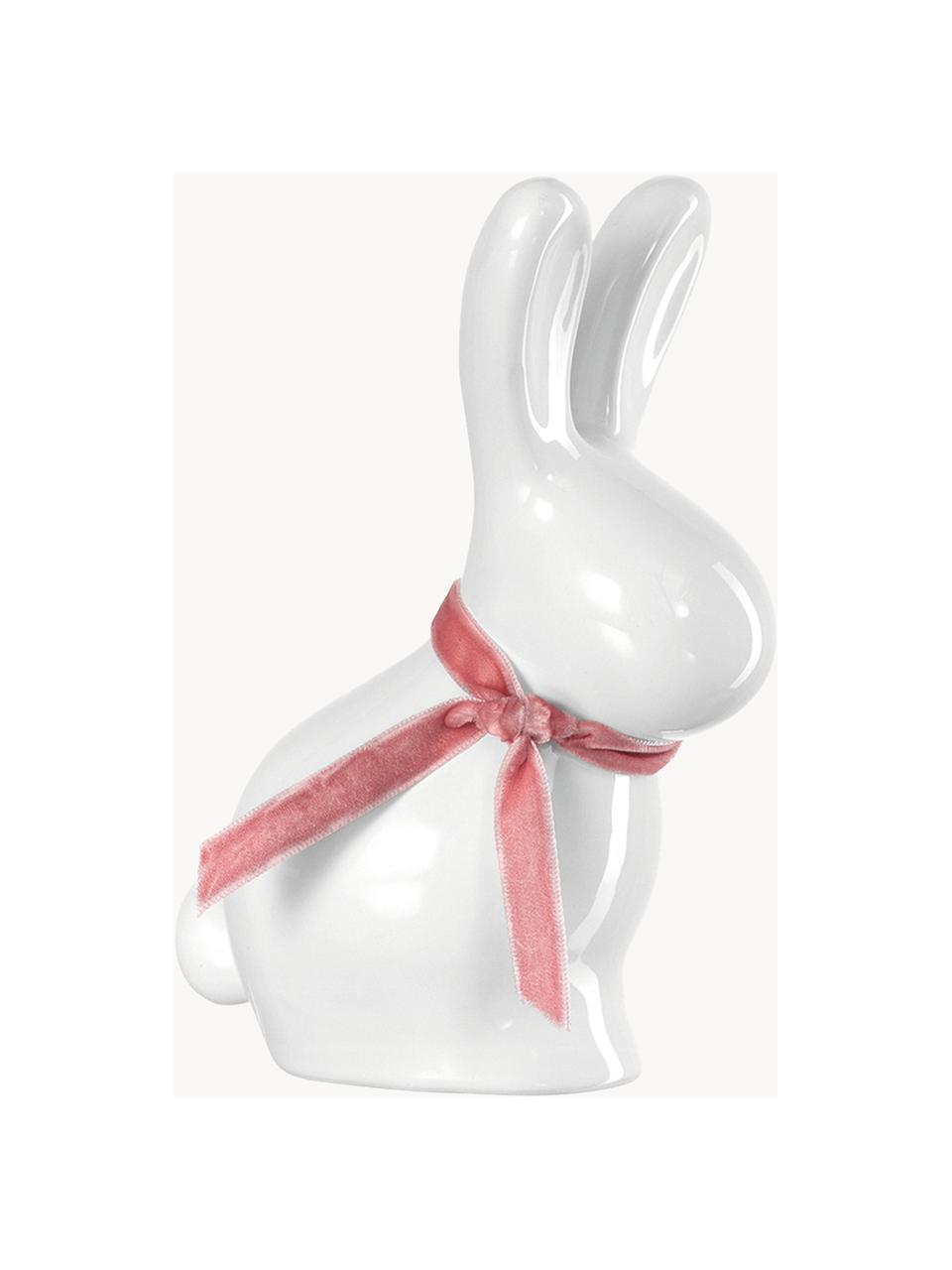 Lapin de Pâques en porcelaine Pesaro, 2 pièces, Porcelaine, Blanc, rose, larg. 11 x haut. 15 cm