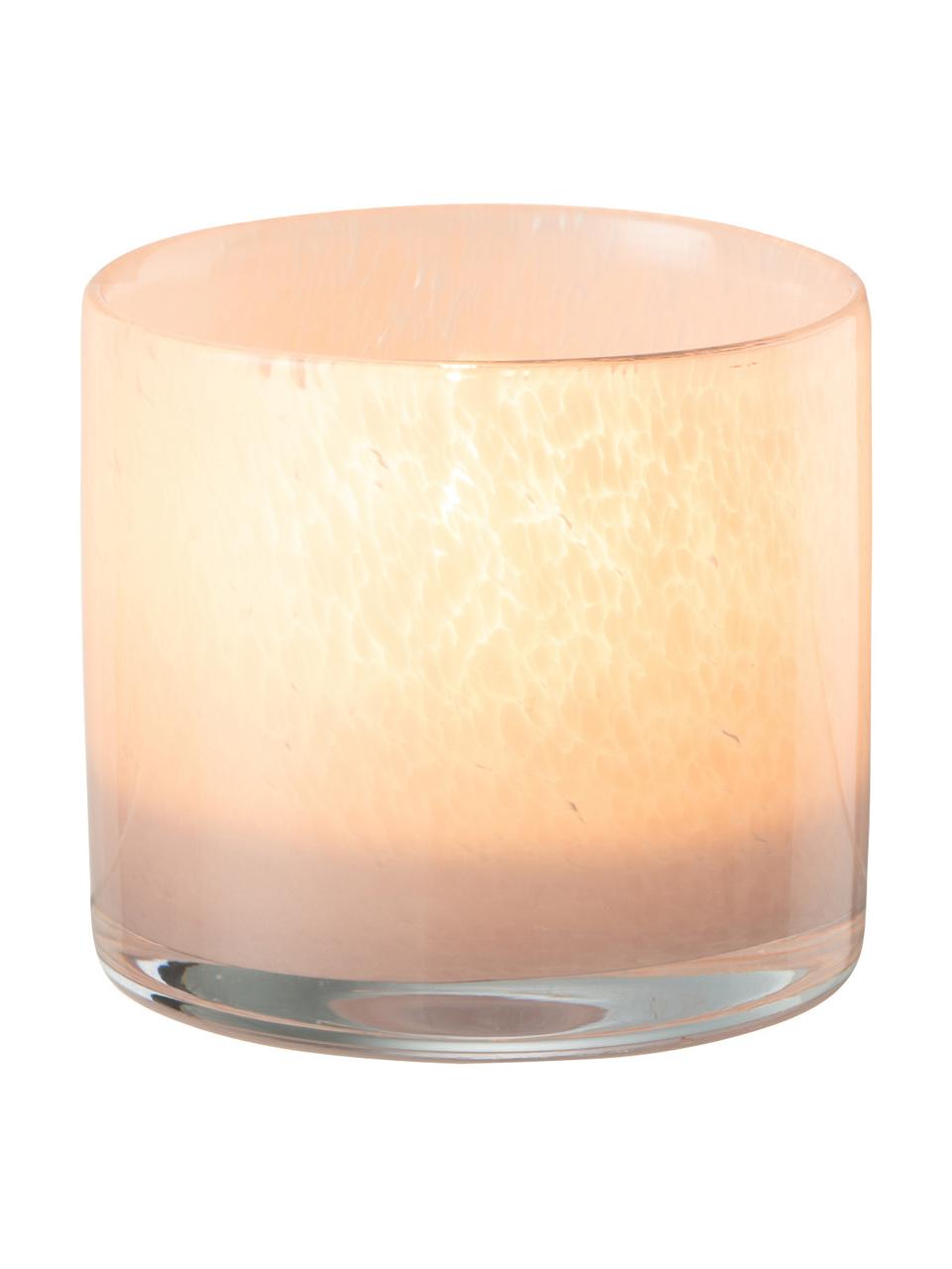Portavelas Jade, Vidrio, Rosa claro, Ø 9 x Al 9 cm