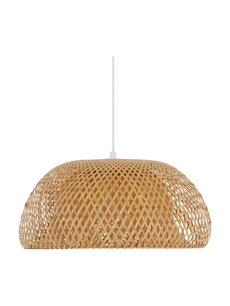 Designové závěsné svítidlo z bambusu Eden, Světle hnědá, Ø 45 cm, V 21 cm
