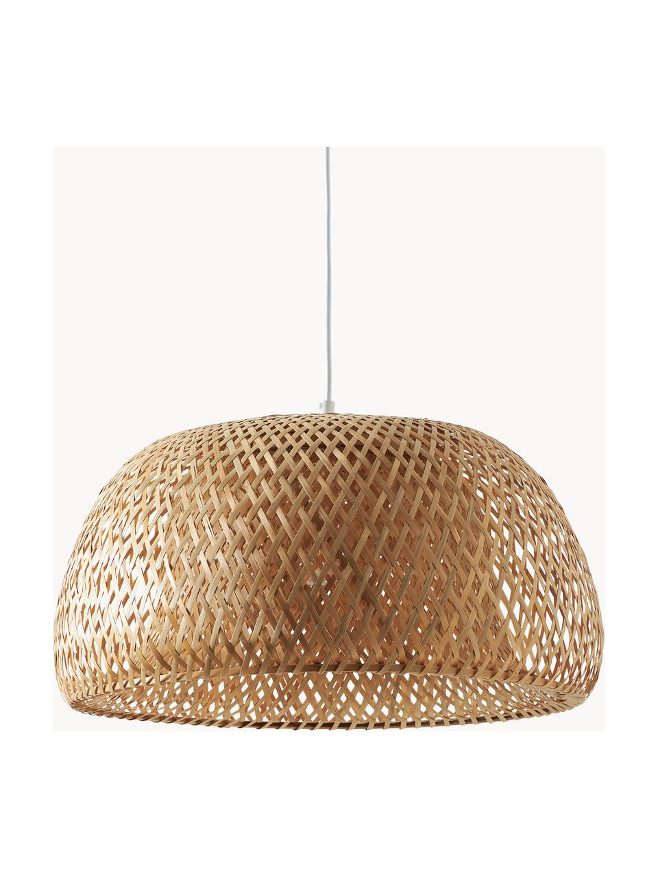 Lámpara de techo de bambú de diseño Eden, Pantalla: bambú, Anclaje: metal, Cable: plástico, Beige, Ø 45 x Al 21 cm
