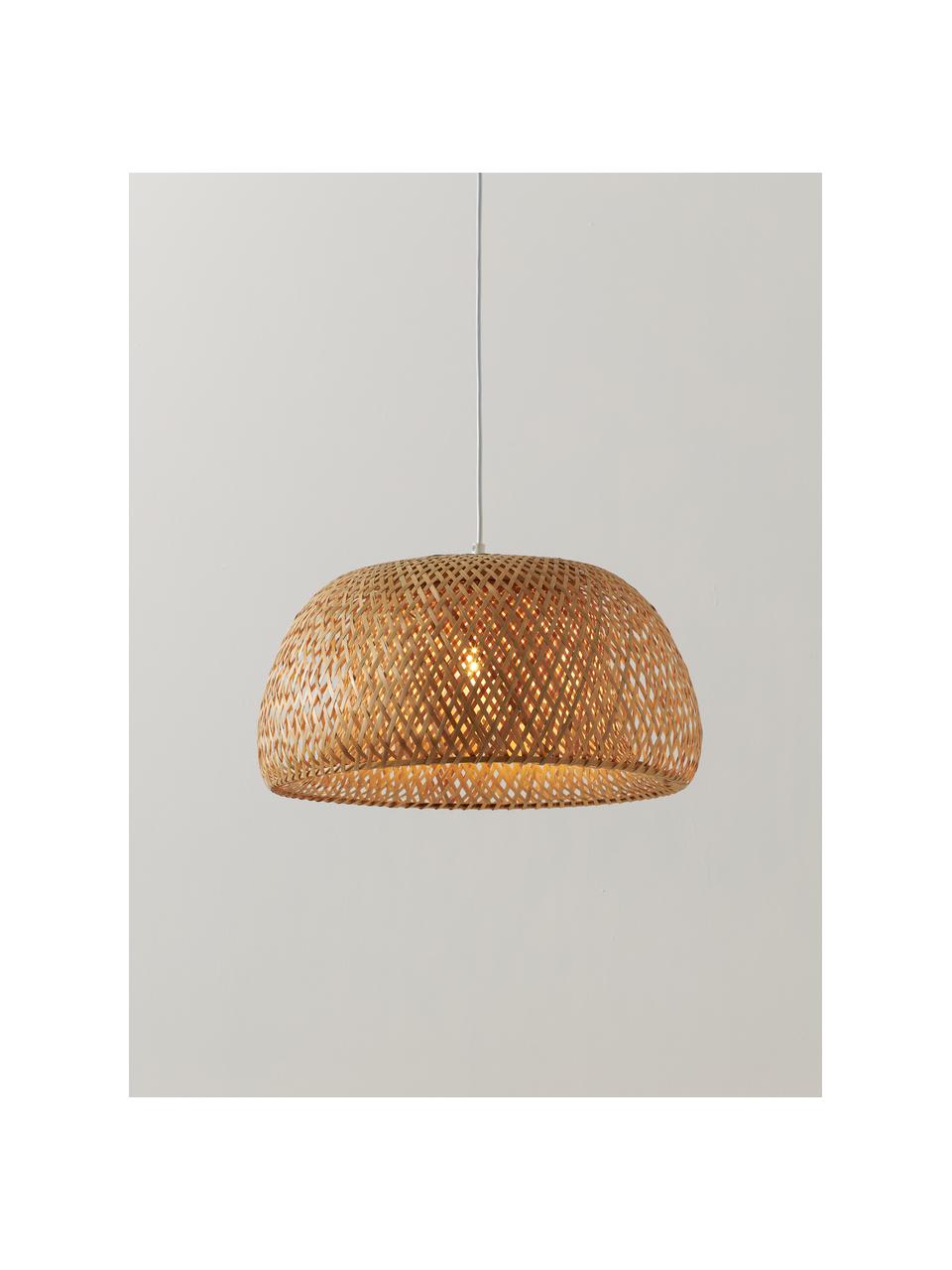 Suspension design en bambou Eden, Beige, Ø 45 x haut. 21 cm