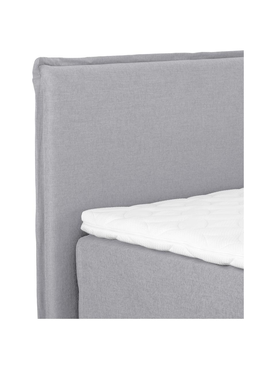 Letto boxspring premium Violet, Materasso: a molle insacchettate a 7, Piedini: legno di faggio massiccio, Grigio, 200 x 200