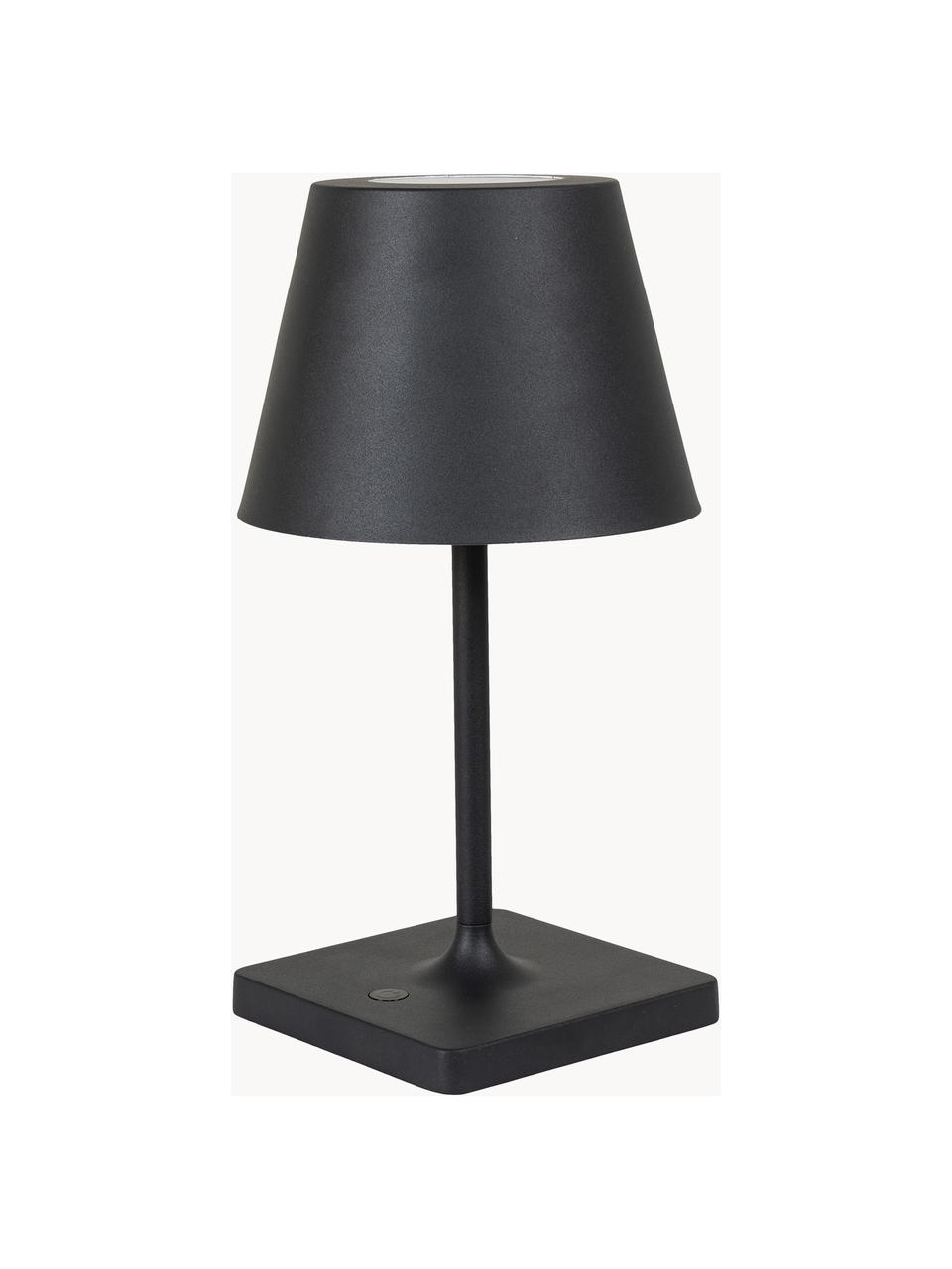 Lampe à poser d'extérieur LED mobile à intensité variable Dean, Plastique avec revêtement en métal, Noir, Ø 13 x haut. 28 cm