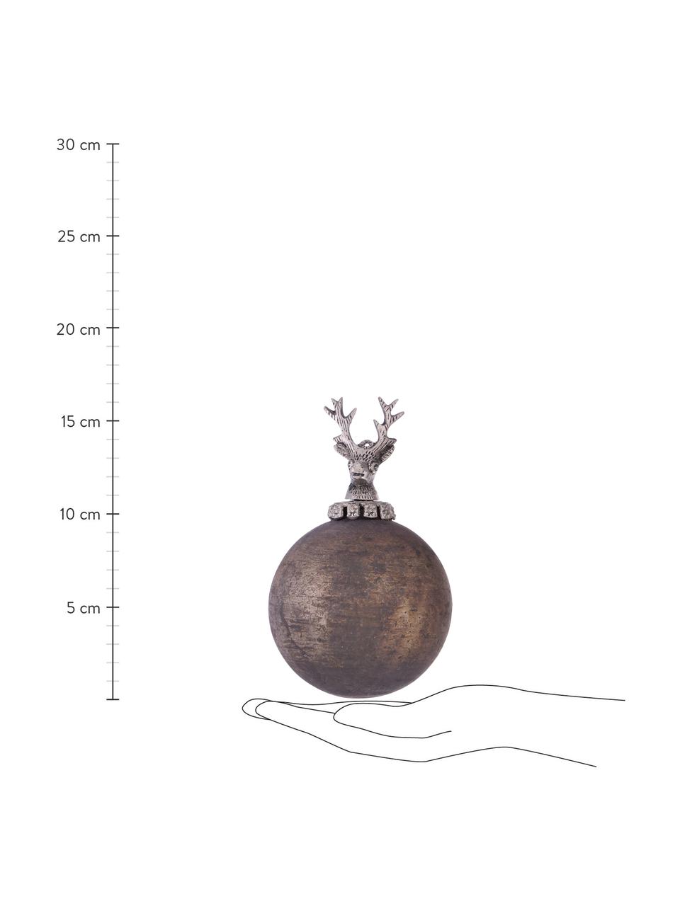 Komplet ręcznie wykonanych bombek Sainte, 3 elem., Szary, brązowy, odcienie srebrnego, Ø 10 cm