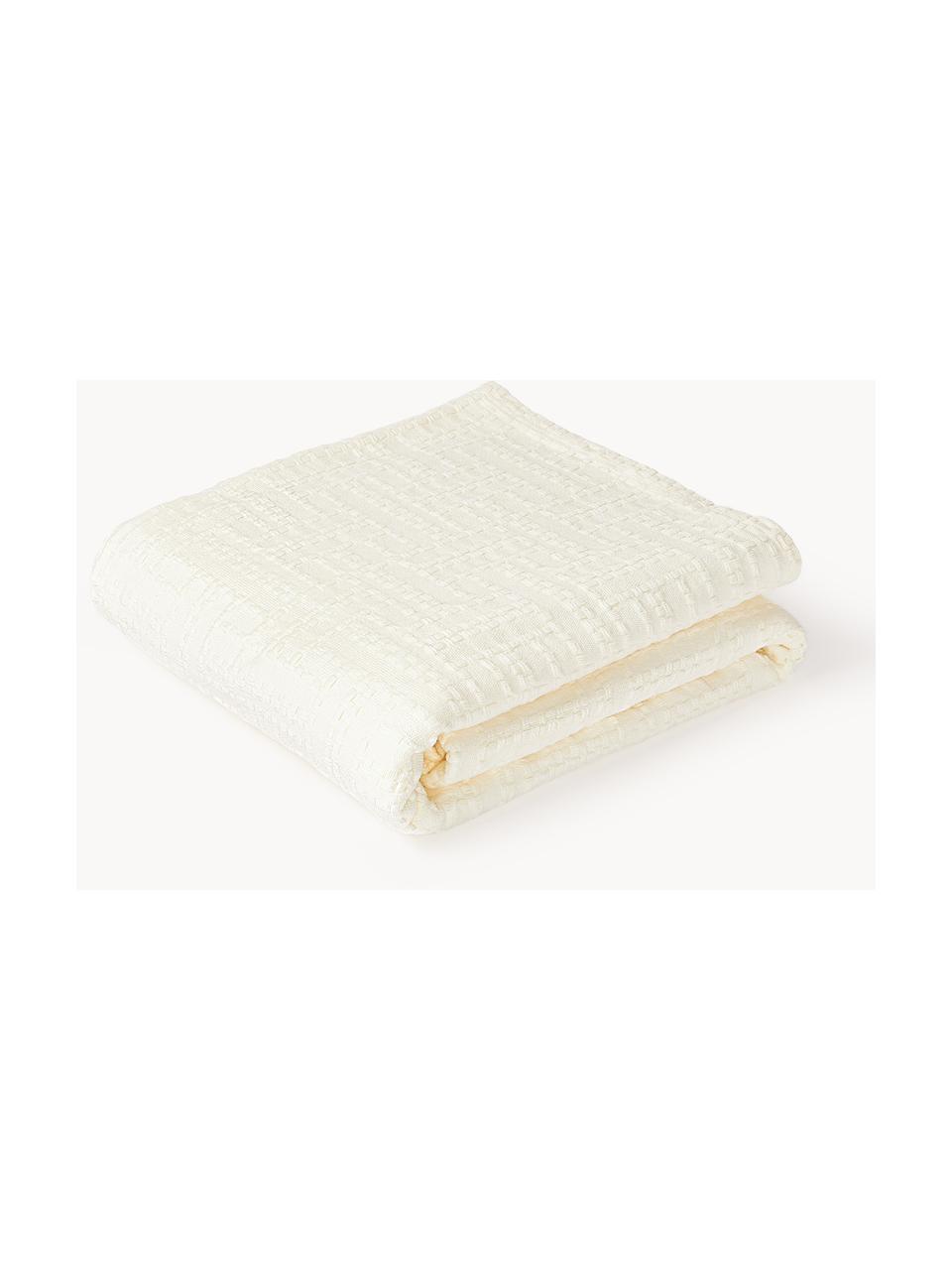 Narzuta z bawełny Lazlo, 100% bawełna

Ten produkt został przetestowany pod kątem substancji szkodliwych i certyfikowany zgodnie z STANDARD 100 by OEKO-TEX® 5763CIT, CITEVE, Złamana biel, S 230 x D 250 cm (do łóżek o wymiarach od 180 x 200 cm)