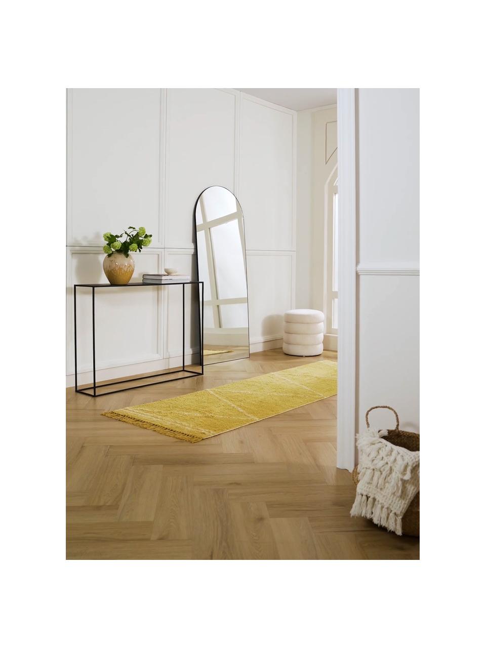 Ręcznie tuftowany chodnik z bawełny z frędzlami Asisa, Żółty, S 80 x D 250 cm