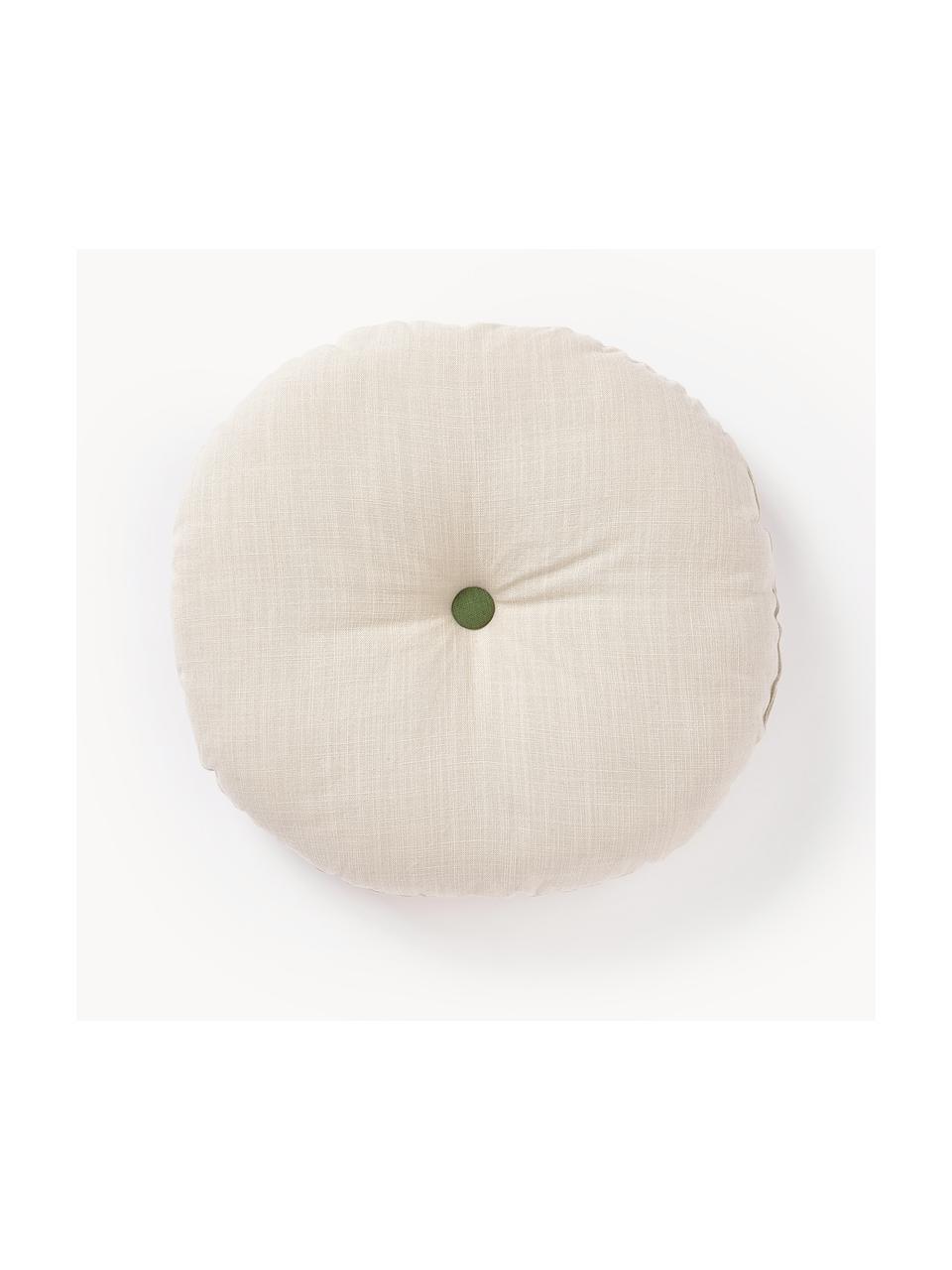 Cojín decorativo redondo Devi, con relleno, Funda: 100% algodón, Beige claro, Ø 35 cm