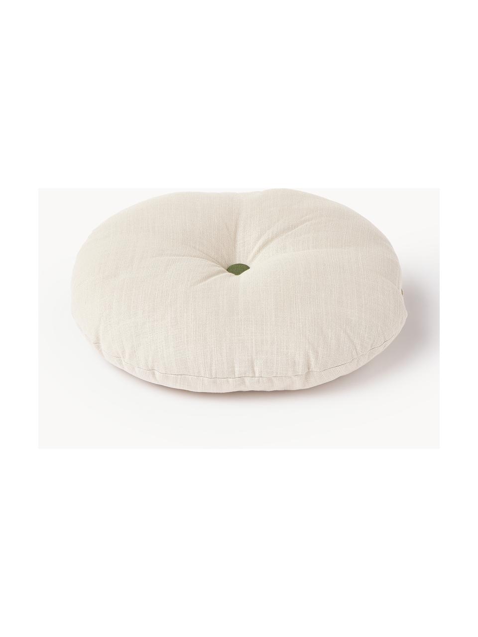 Okrągła poduszka dekoracyjna Devi, Tapicerka: 100% bawełna, Jasny beżowy, Ø 35 cm