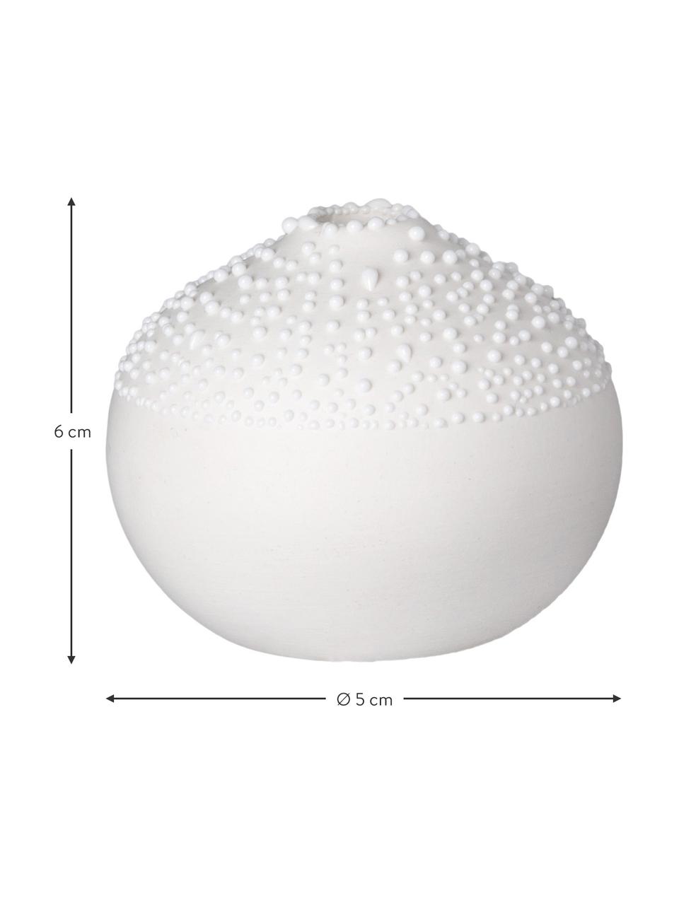 Jarrón pequeño de porcelana Perla, Porcelana, Blanco, Ø 5 x Al 6 cm