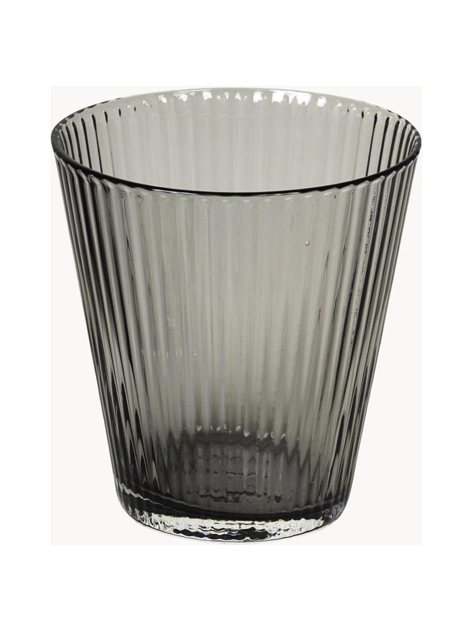 Vasos de vidrio ahumado soplado artesanalmente Grand Cru, 4 uds., Vidrio sin plomo, Gris transparente, Ø 9 x Al 10 cm, 260 ml