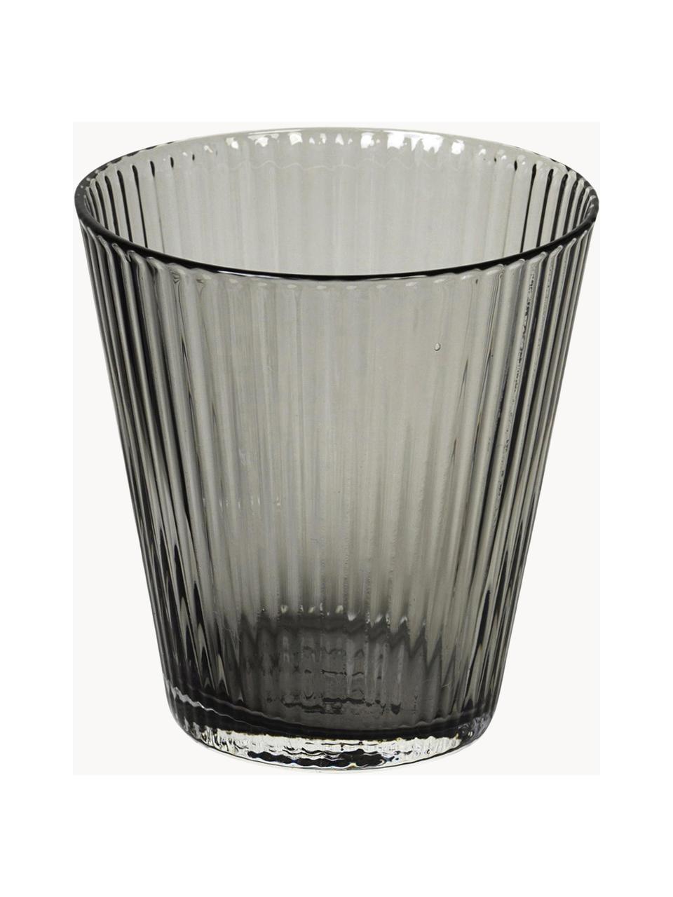 Mundgeblasene Wassergläser Grand Cru aus Rauchglas, 4 Stück, Bleifreies Glas, Grau, transparent, Ø 9 x H 10 cm, 260 ml