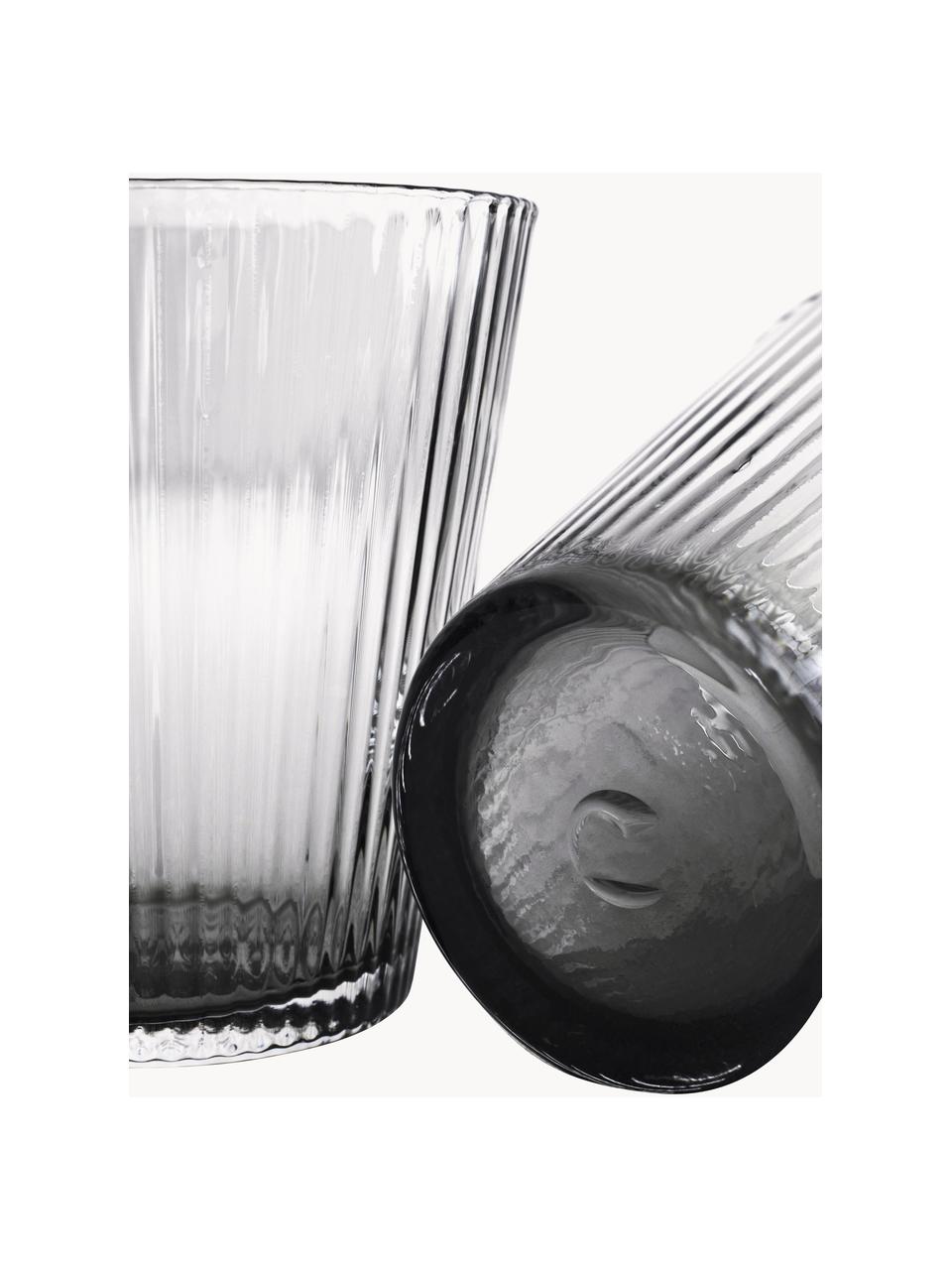 Mondgeblazen waterglazen Grand Cru van rookglas, 4 stuks, Loodvrij glas, Grijs, transparant, Ø 9 x H 10 cm, 260 ml