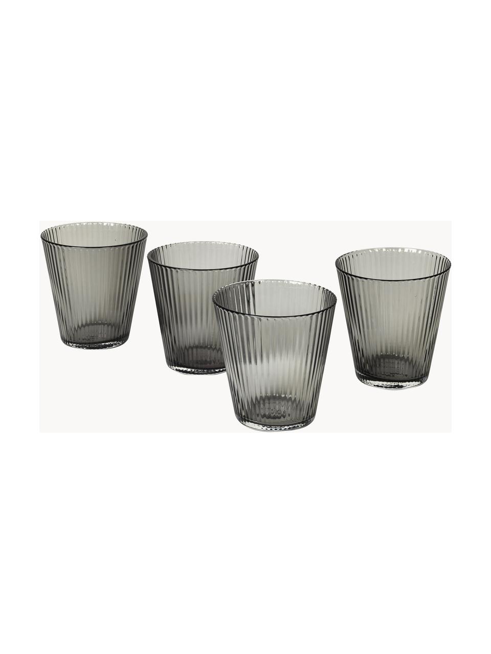 Verres en verre fumé soufflé bouche Grand Cru, 4 pièces, Verre exempt de plomb, Gris, transparent, Ø 9 x haut. 10 cm, 260 ml