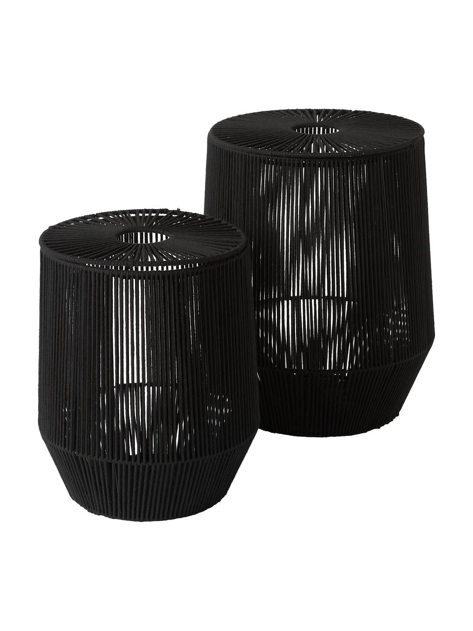 Cestas de ropa Gabe, 2 uds., Estructura: metal, Negro, Set de diferentes tamaños