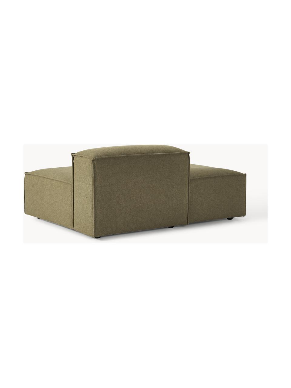 Chaise longue module Lennon, Bekleding: 100% polyester De slijtva, Frame: massief grenenhout, multi, Poten: kunststof Dit product is , Geweven stof olijfgroen, B 150 x D 119 cm, rugleuning rechts