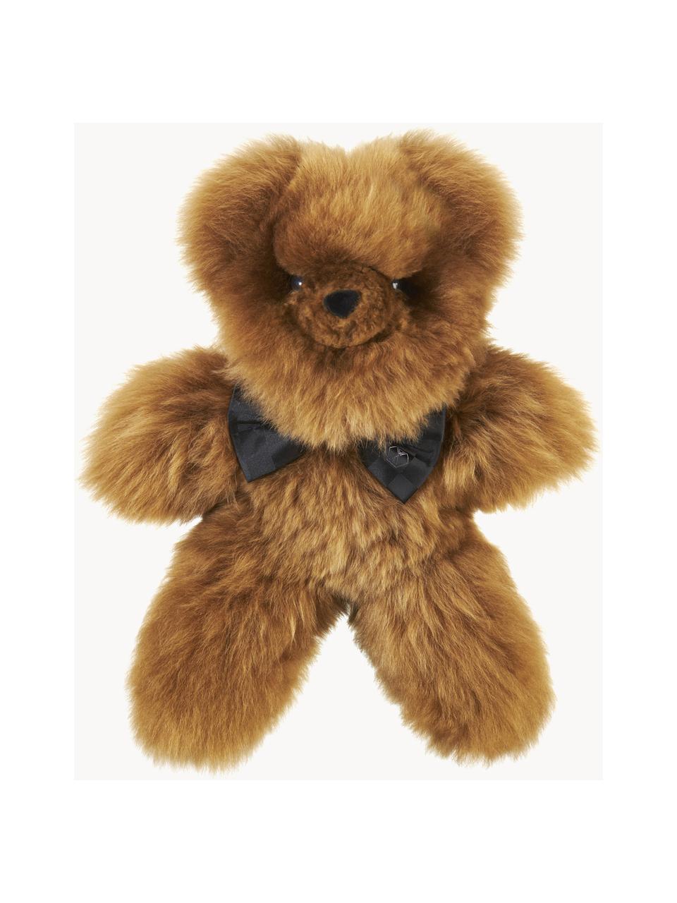 Handgefertigter Teddybär Pelu aus Alpakafell, Bezug: Alpakafell, Braun, B 20 x H 30 cm