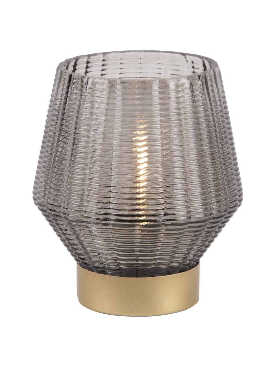 LED-Windlicht Votive in Grau, Glas, Grau, Ø 12 x H 14 cm