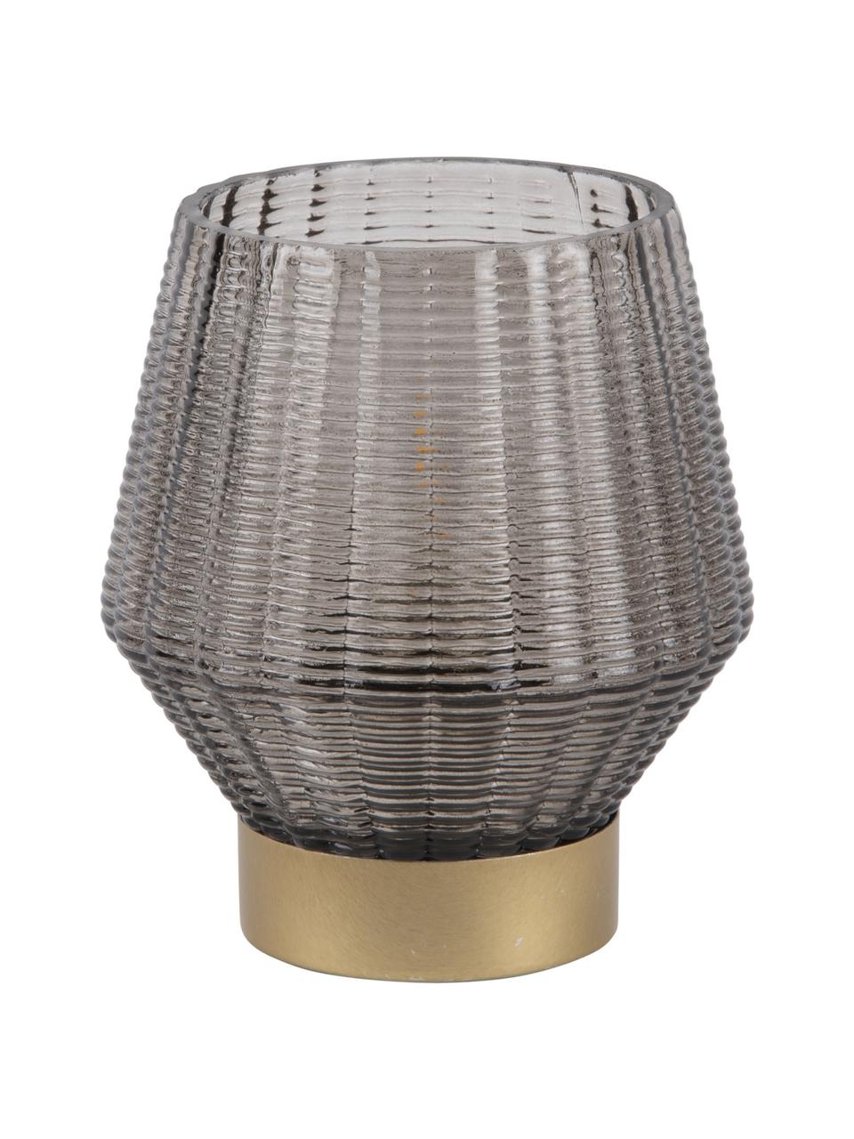 LED windlicht Votive in grijs, Glas, Verschrikking, Ø 12 x H 14 cm