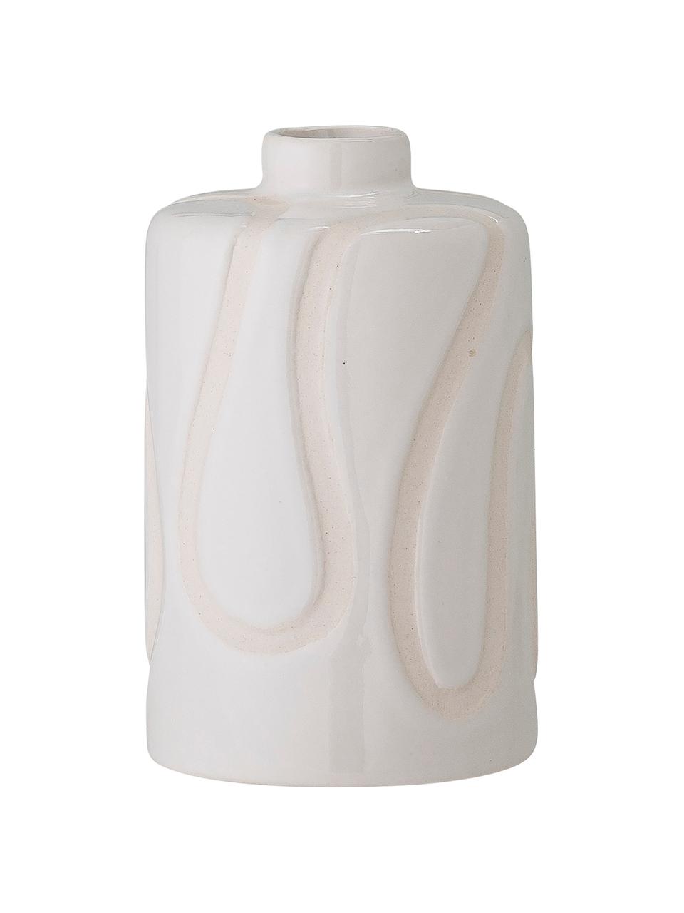 Kleine Vase Elice aus Steingut, Steingut, Weiß, Ø 9 x H 13 cm