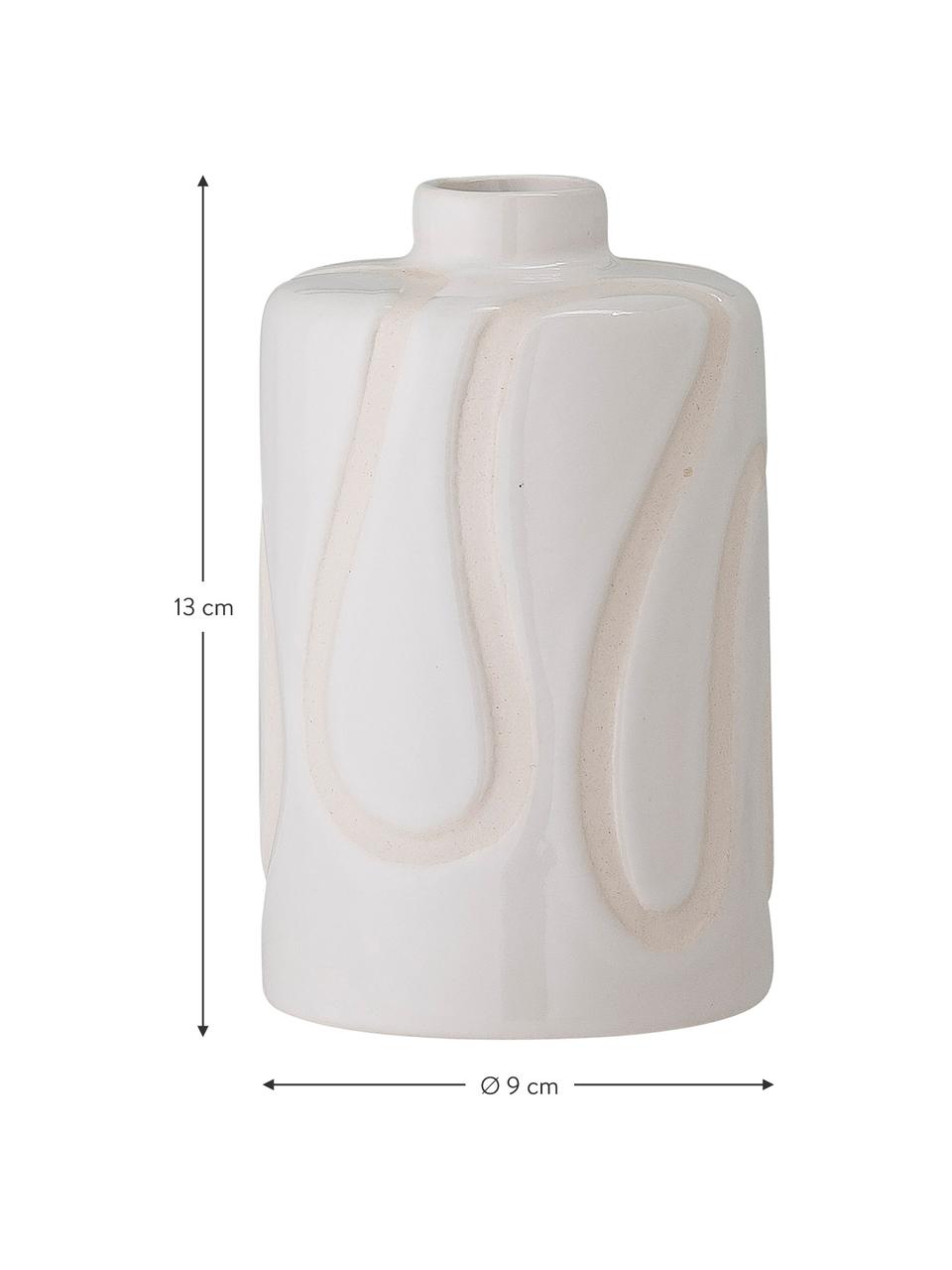 Kleine Vase Elice aus Steingut, Steingut, Weiß, Ø 9 x H 13 cm