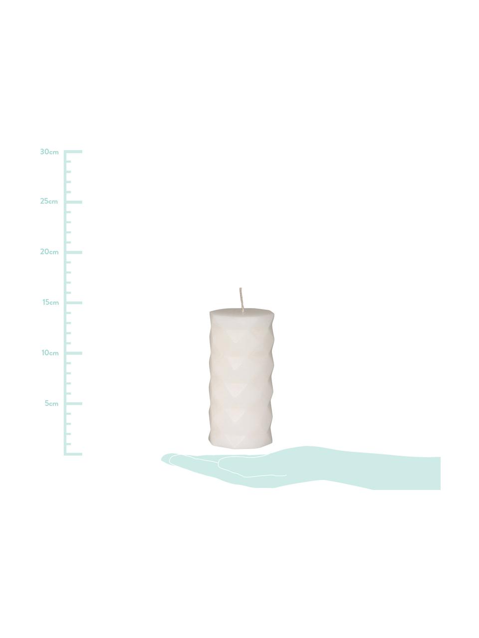 Set candele cilindriche Mix Rhomb, 6 pz, 95% paraffina, 5% cera di soia, Bianco, Ø 7 x A 14 cm